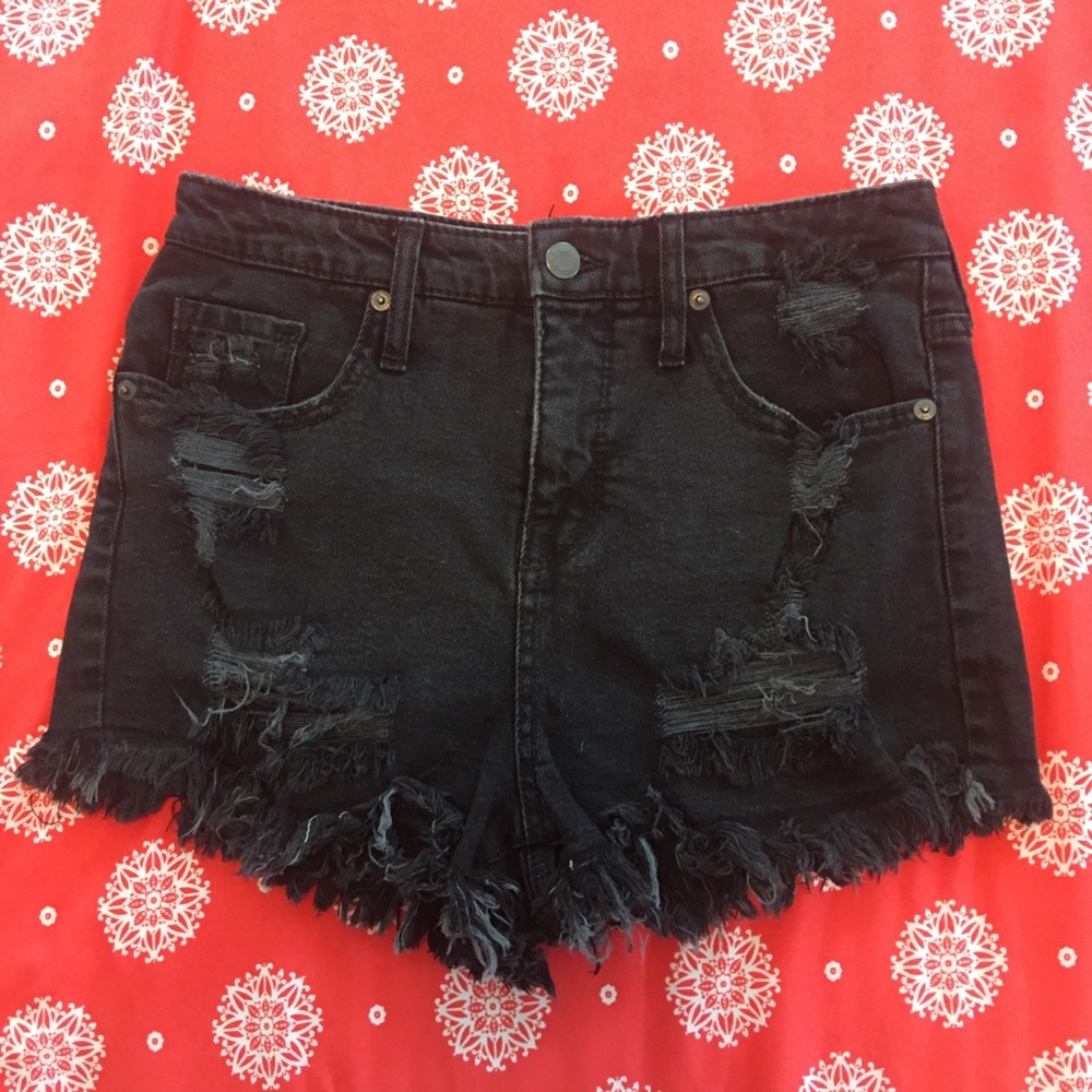 MOSSIMO SUPPLY CO HIGH RISE DENIM SHORT SZ 4/27